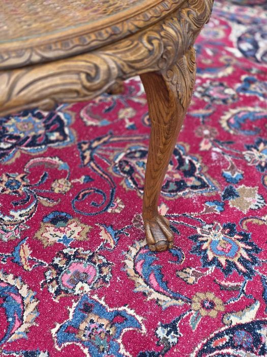 Ława Chippendale z rattanem i szybą #2430 Stylowy Węgrów