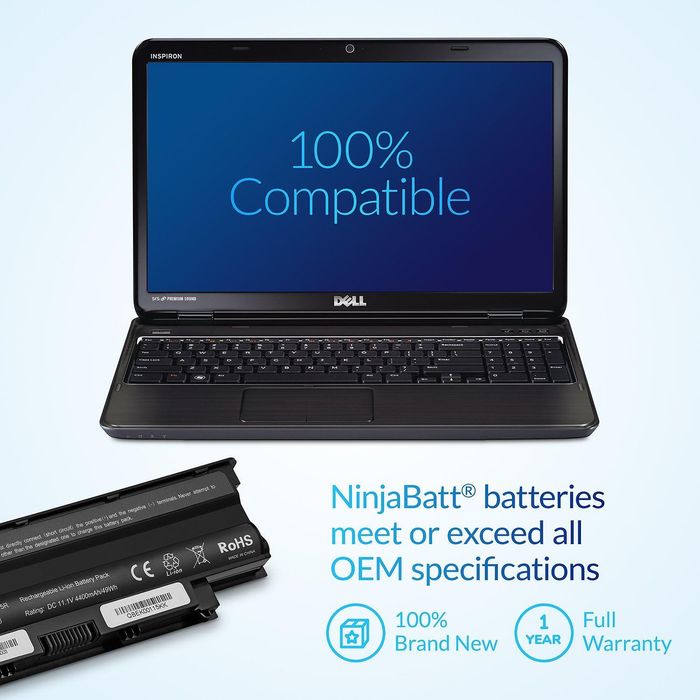 NinjaBatt® Nowa bateria do laptopa Dell Inspiron N5110 N7010 N7110