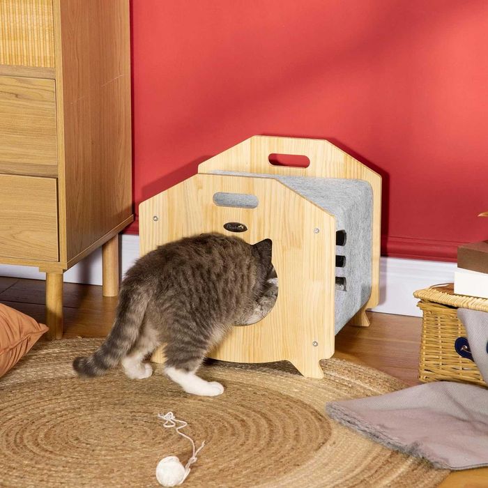 Casota gato portátil com almofada removível   40x39x40cm  ENVIO GRÁTIS