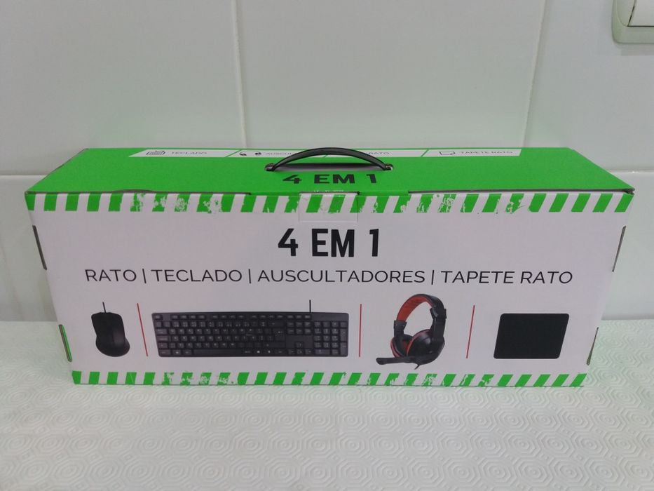 [4 em 1] Teclado / Rato / Auscultador / tapete ( Novo )