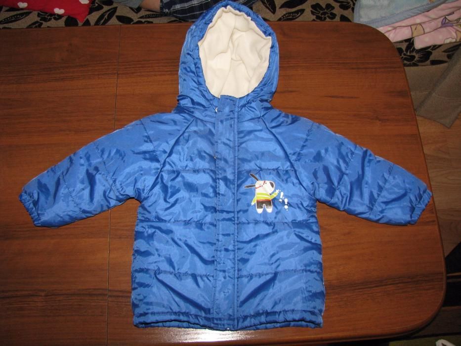 Niebieska zimowa kurteczkachłopiec 18 mcy 80 cm idealny