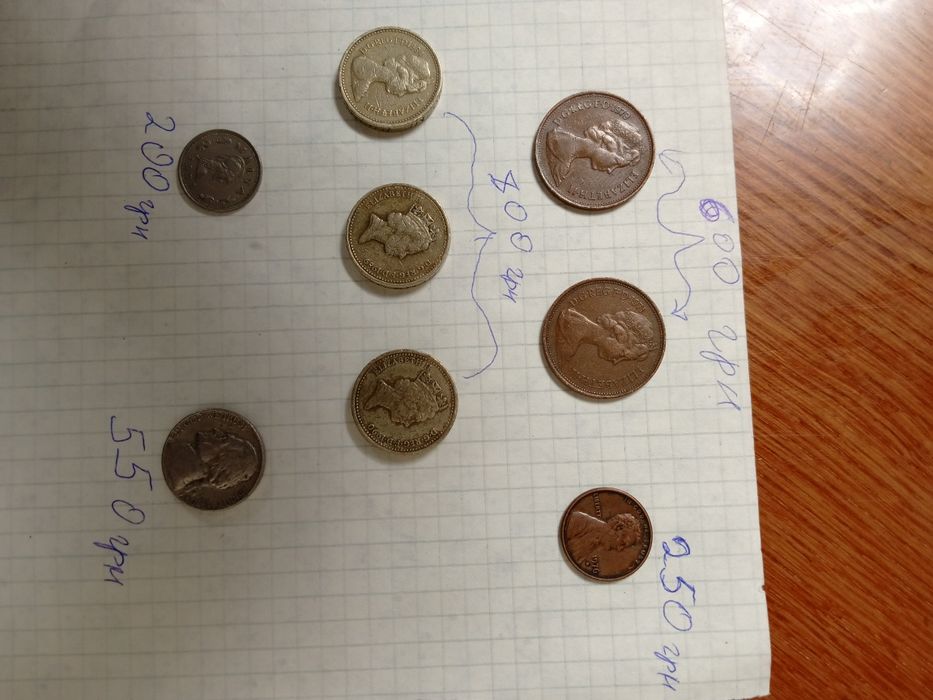 Англійські монети різних років