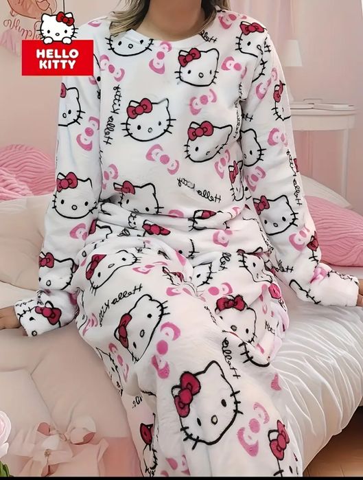 Піжама плюшева Hello kitty,рожева,чорна, біла