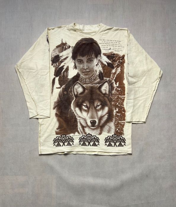 Vintage 1999’s Indian Girl With Wolf bluza
