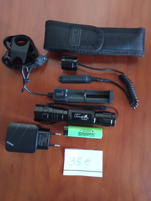 Lanterna bolsa suporte interruptor extensível carregador e bateria