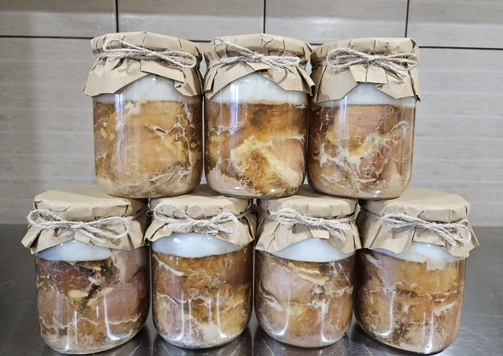 Свиний язик в банці 0.46л /Тушонка/Паштет/Шкварки/Скумбрія/Ковбаса