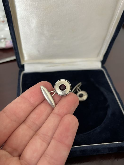 Botões de punho vintage em prata