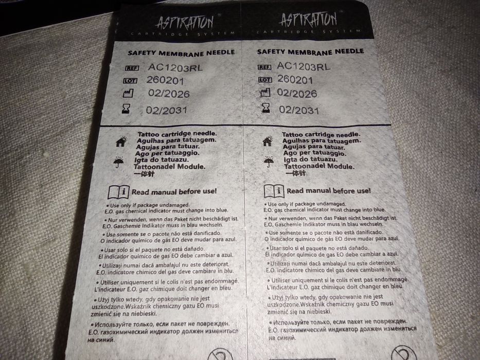 Картриджи для тату Aspiration AC1203RL (3RL) 2 шт + Бандажный бинт