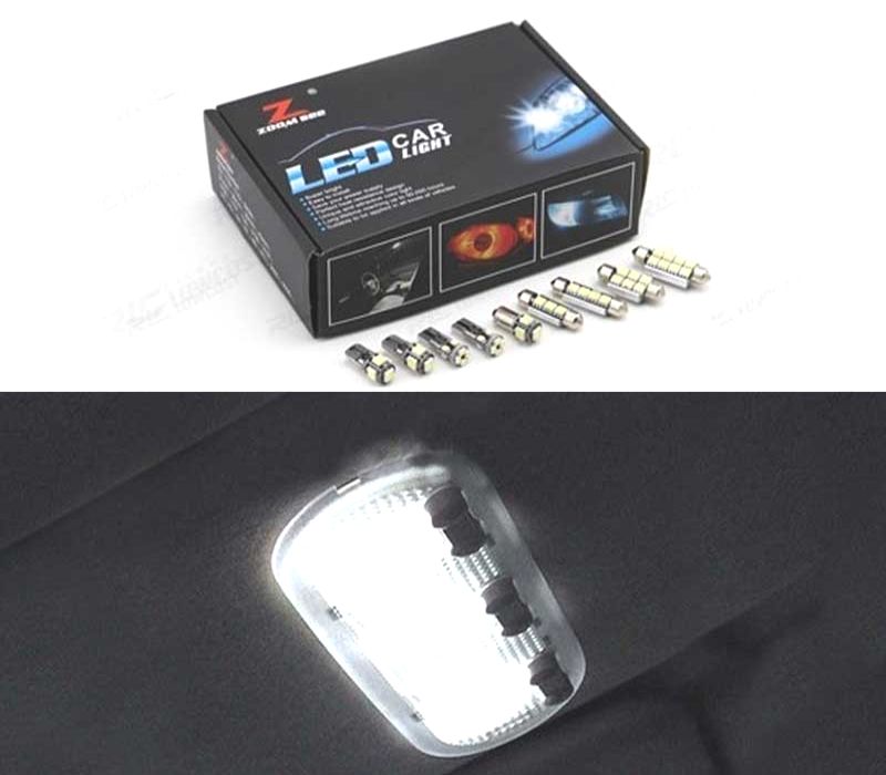 KIT COMPLETO DE 9 LAMPADAS LED INTERIOR PARA RENAULT KANGOO 2 II MK2 08-18