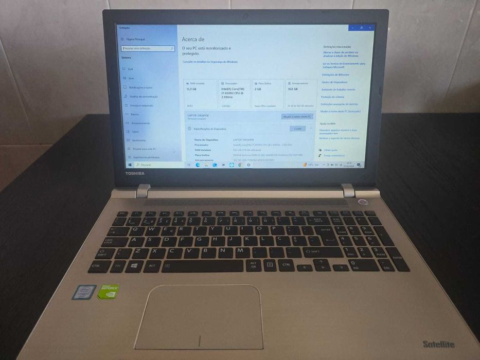 Toshiba P50 Processador I7 com 12 GB Memória Exelente estado