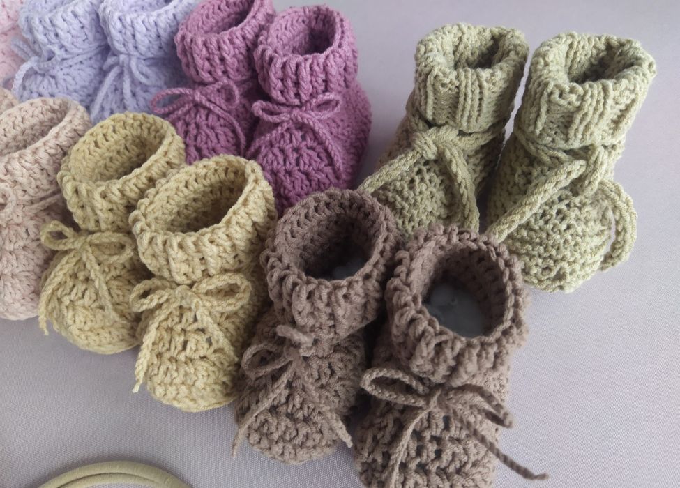 Buciki habdmade na wiosnę dla niemowlaka