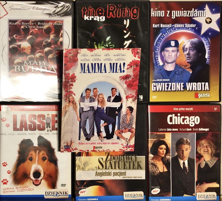 Siedem filmów na płytach DVD