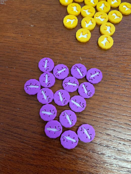 Zestaw znaczników zwierząt 3D do Ark Nova dodatek Wodny Świat 160sztuk