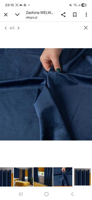 2zasłony welur 140×160 granat