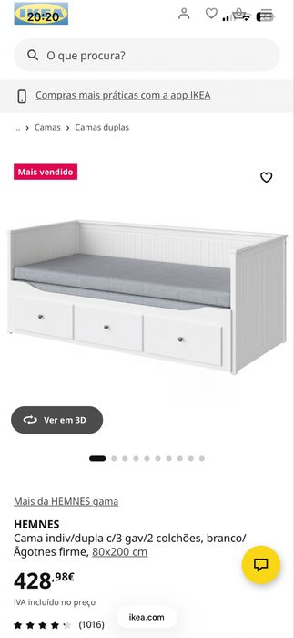 Cama Individual/Dupla + 2 colchões IKEA