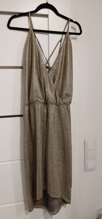 Sukienka złota lekka ZARA L