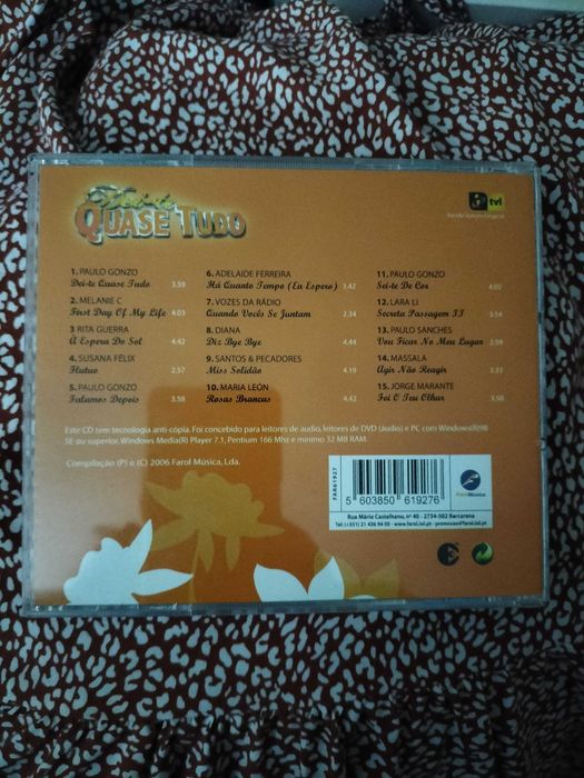 CD com a banda sonora da novela Dei-te Quase Tudo em ótimo estado.