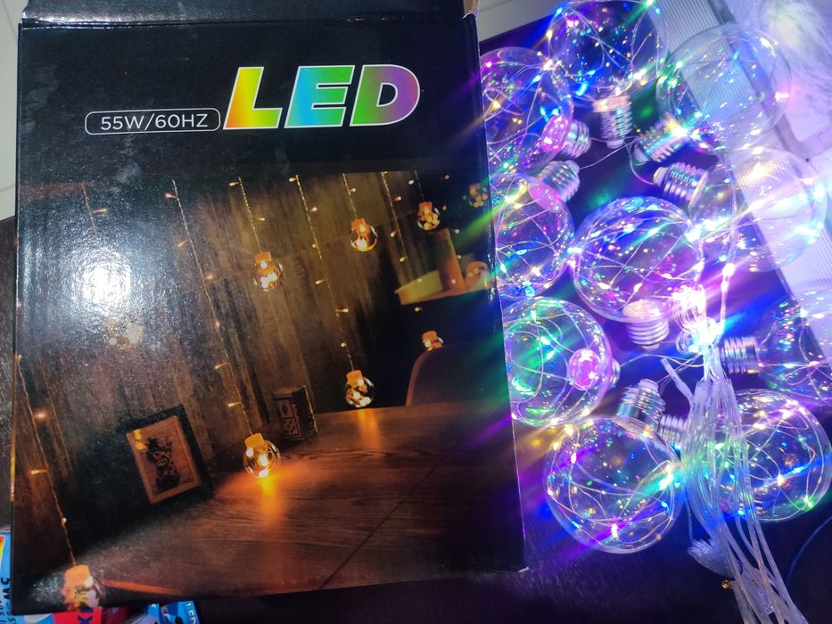 LED Lampki Bombki Kule Girlanda Kurtyna Led MULTI KOLOR / BIAŁE CIEPŁE