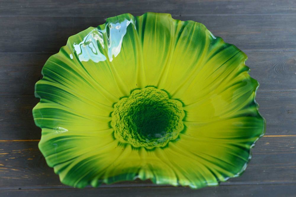 Вінтажне блюдо-цукерниця Waltherglas Німеччина Соняшник соняхи