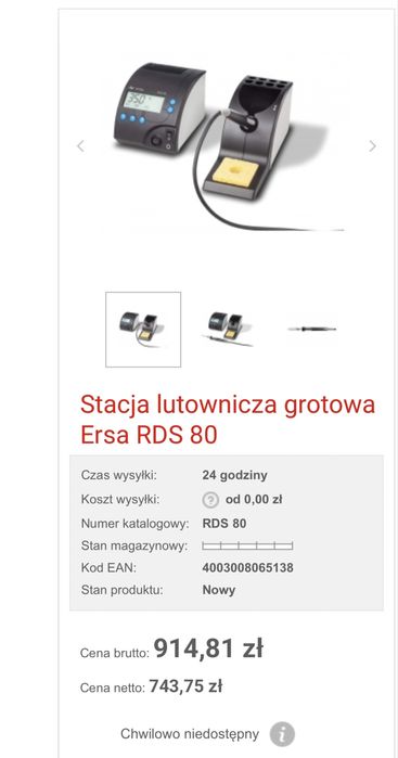 Stacja lutownicza grotowa Ersa RDS 80