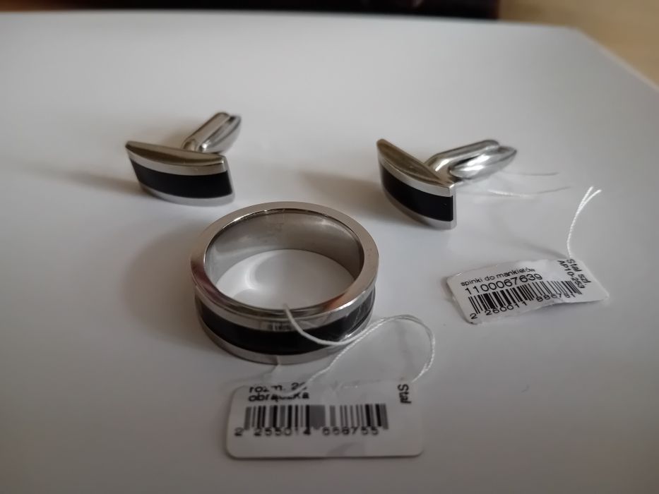 Apart, biżuteria męska, spinki i obrączka "26"