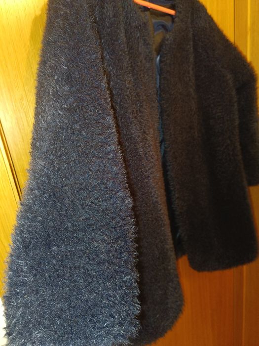 Casaco de pêlo azul