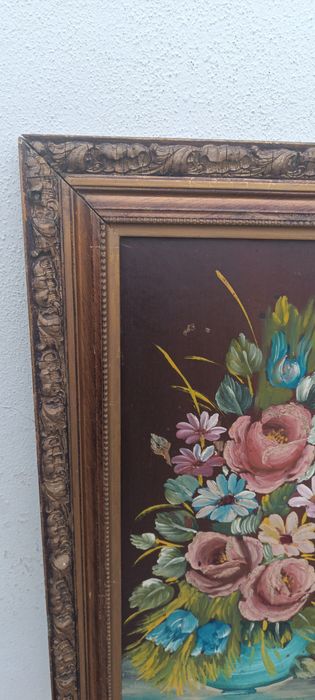 Quadro antigo pintado a óleo.