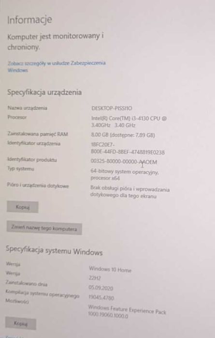 komputer HP EliteDesk 800 G1 SFF  Intel i3 8GB 120SSD + mysz+klaw