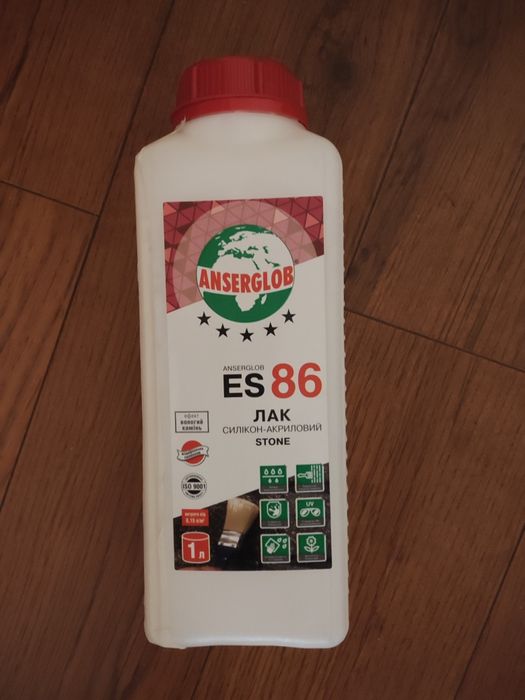 Лак мокрий Камінь силіконовий акриловий для бетону ANSERGLOB ES-86 1л