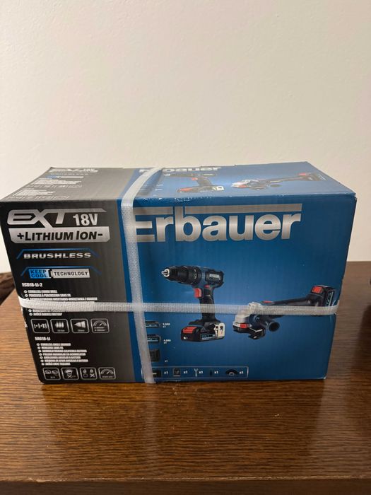 Zestaw narzędzi Erbauer Wkrętarka i Szlifierka kątowa