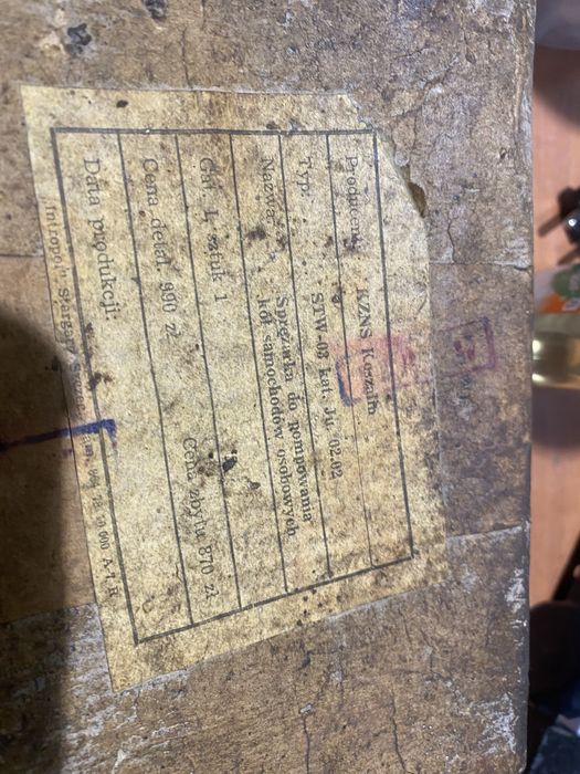 Kompresor samochodowy. PRL.