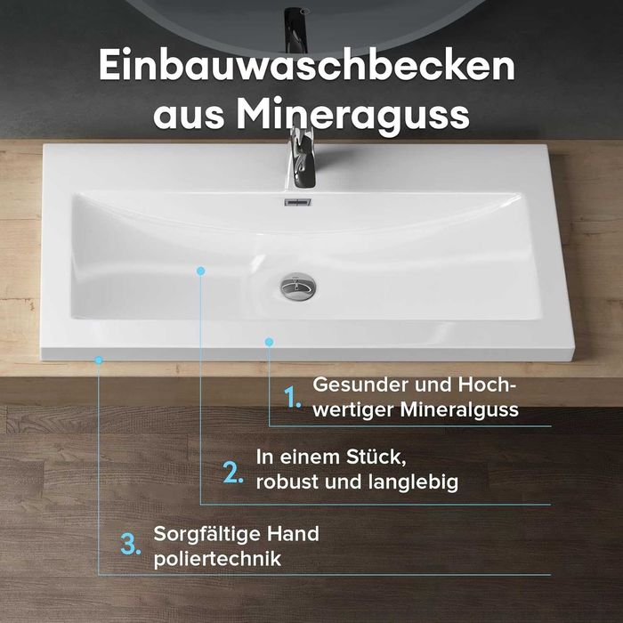 Nowa umywalka nablatowa / zlew / marmur / 100x48/ sanitaria !K651!