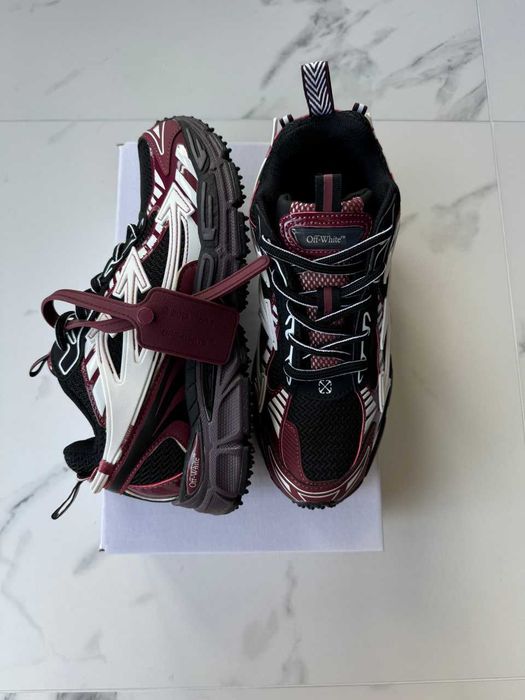 ‼️Кросівки Off-White Be Right Back White Burgundy