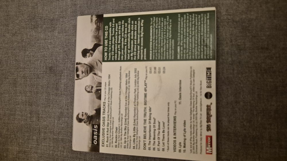 Oasis Dont Believe The Truth promo CD Daily Mirror