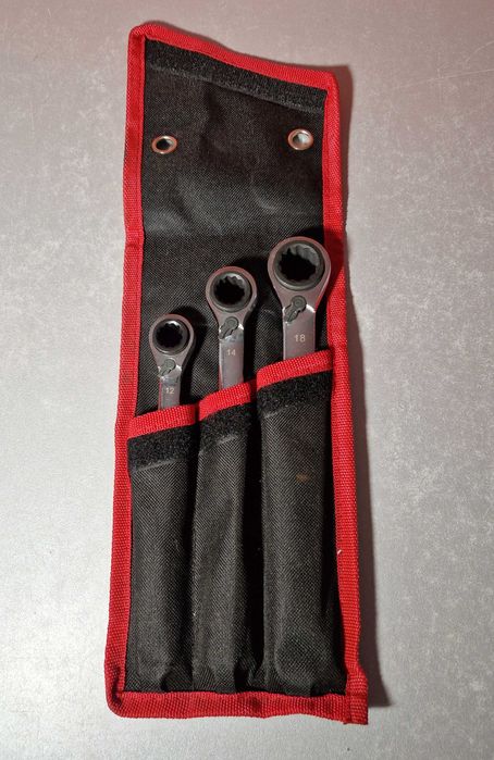 3 Klucze płasko-oczkowe  MEEC TOOLS 8-19