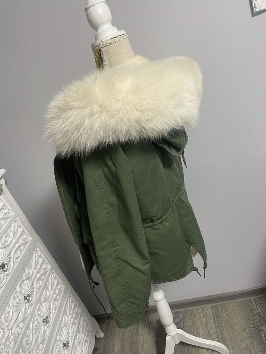 Futro naturalne lis norka Parka kurtka