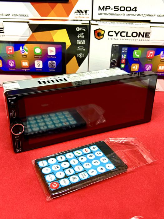 Автомагнітола 1 дін Cyclone MP-5004 Car play , великий дисплей