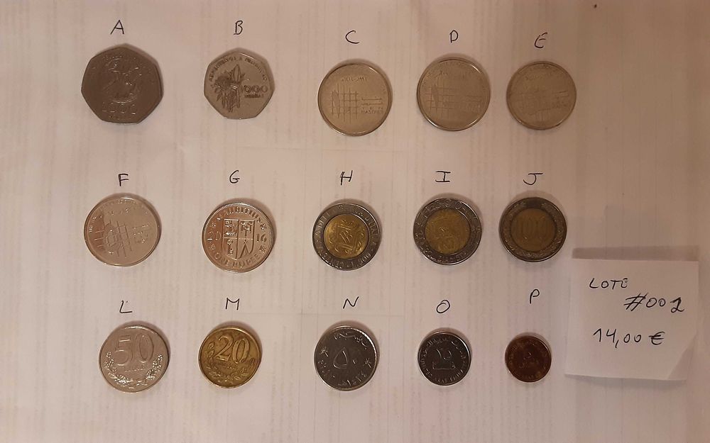 4 lotes de moedas – 15 moedas cada (Portugal e mundo)
