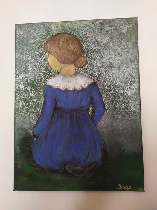 Obraz, akryl "Blue dress girl"