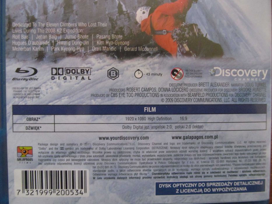 Katastrofa na K2 - płyta Blu-ray