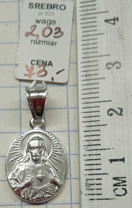 Medalik Jezus Miłosierny Srebro 925 NOWE