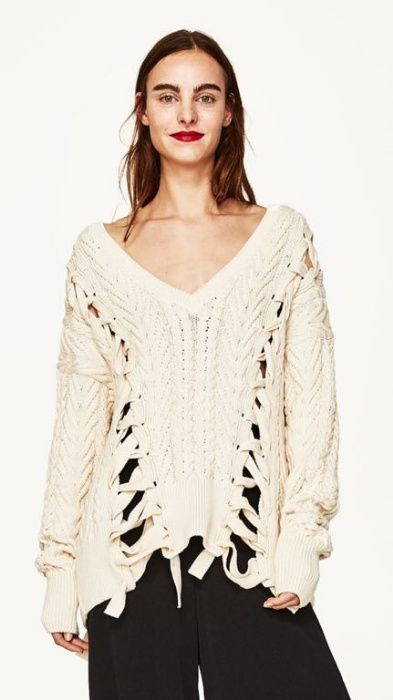 Zara sweter warkocze M