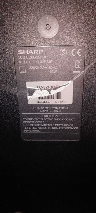 TV Sharp 32" (para peças)