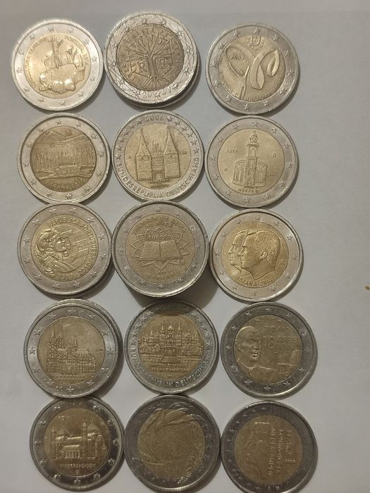 Moedas raras 2€, 1 e 2 cêntimos
