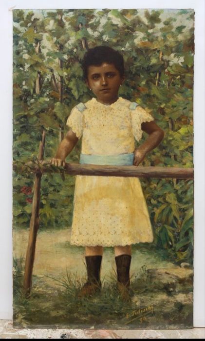 Pintor romantico sec XIX , assinado .