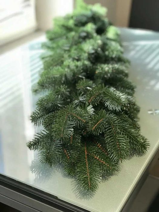 Хвойні новорічні гірлянди Lux - декор (литі зелені 1.2 м. та 2 м.)