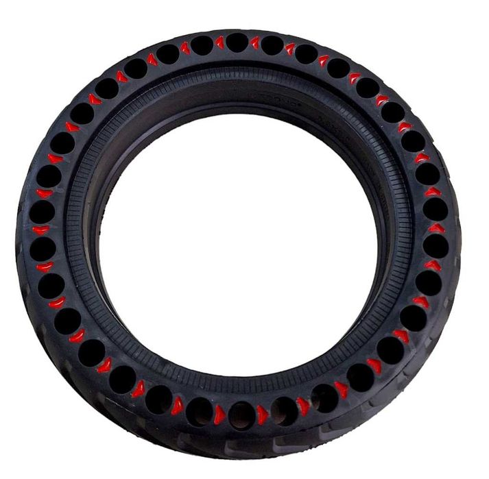Opona do hulajnogi półpełna 8,5x2 36,5mm czarna, czerwone elementy