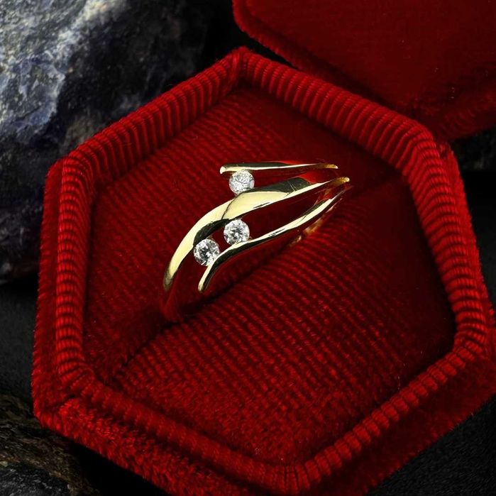 Złoty Pierścionek - Delikatny Wzór | JAK NOWY | 585 | 2.14g (S)