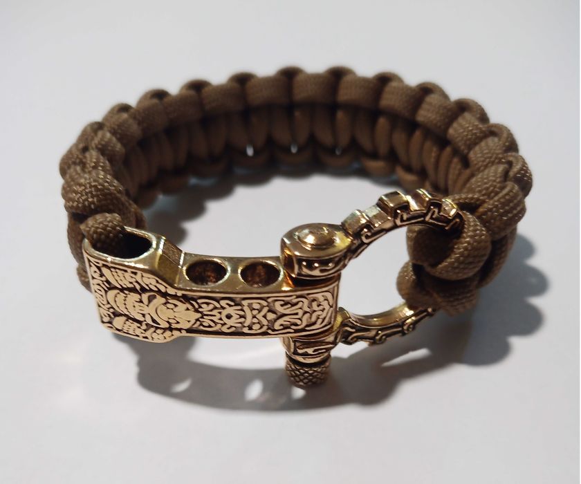 Bransoletka Survivalowa Mad Max z pięknie zdobioną szeklą z czaszką