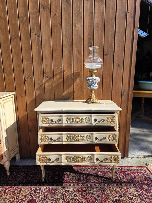 Komoda Ludwik 3 szuflady kremowa 85x39x80 cm #789 Stylowy Węgrów